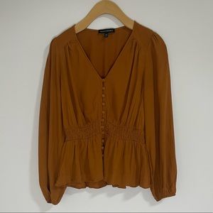 Banana Republic covered button peplum top XS